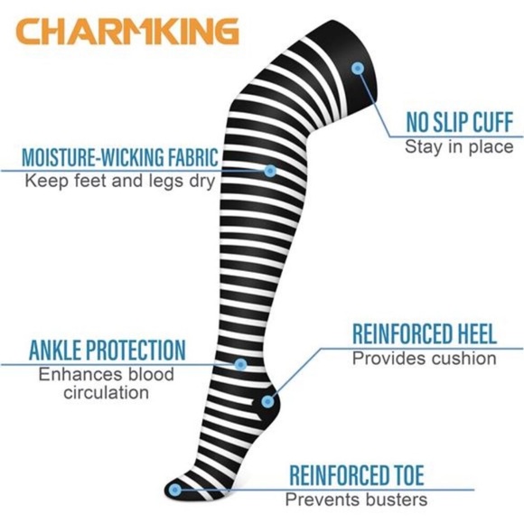 Compression Socks (3 Pairs) Knee High Compression Sock for Women & Men - Picture 4 of 9